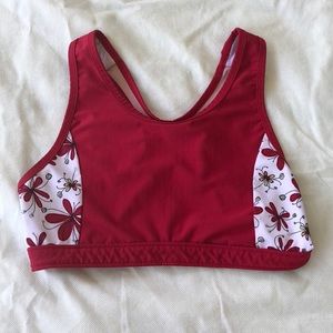 Brooks Red White Sports Bra